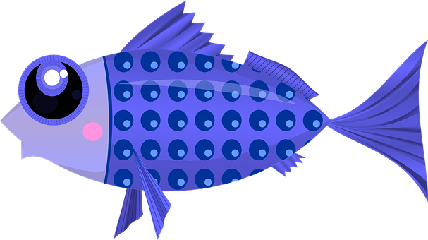 A Blue Fish With Black Background