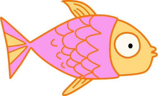 A Cartoon Fish With A Black Background