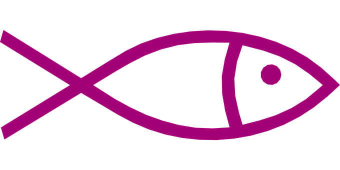 A Purple Outline Of A Fish