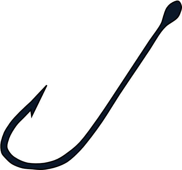 A Blue Fishing Hook On A Black Background