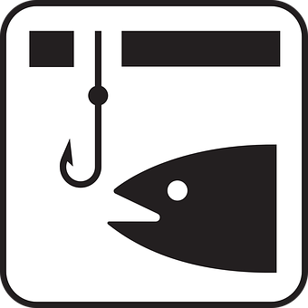 A Sign With Fish And Hook