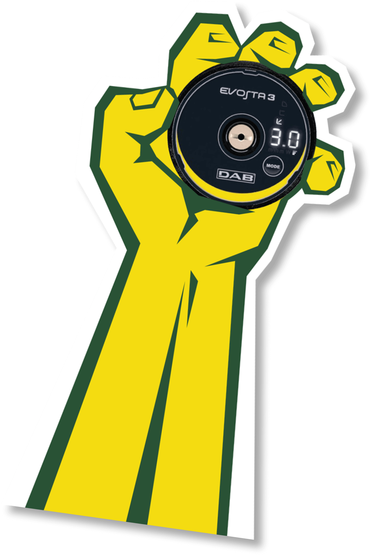 A Yellow Hand Holding A Round Device
