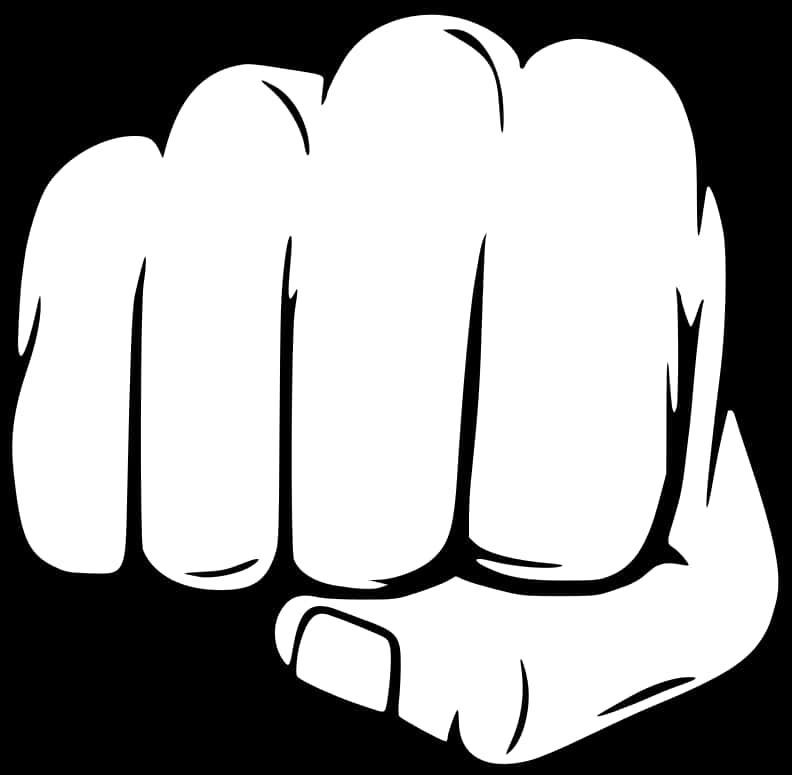 A White Fist With Black Background