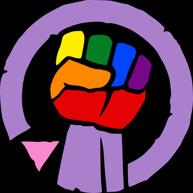 A Colorful Fist With A Black Background