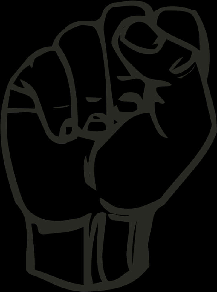 A Black And White Image Of A Fist