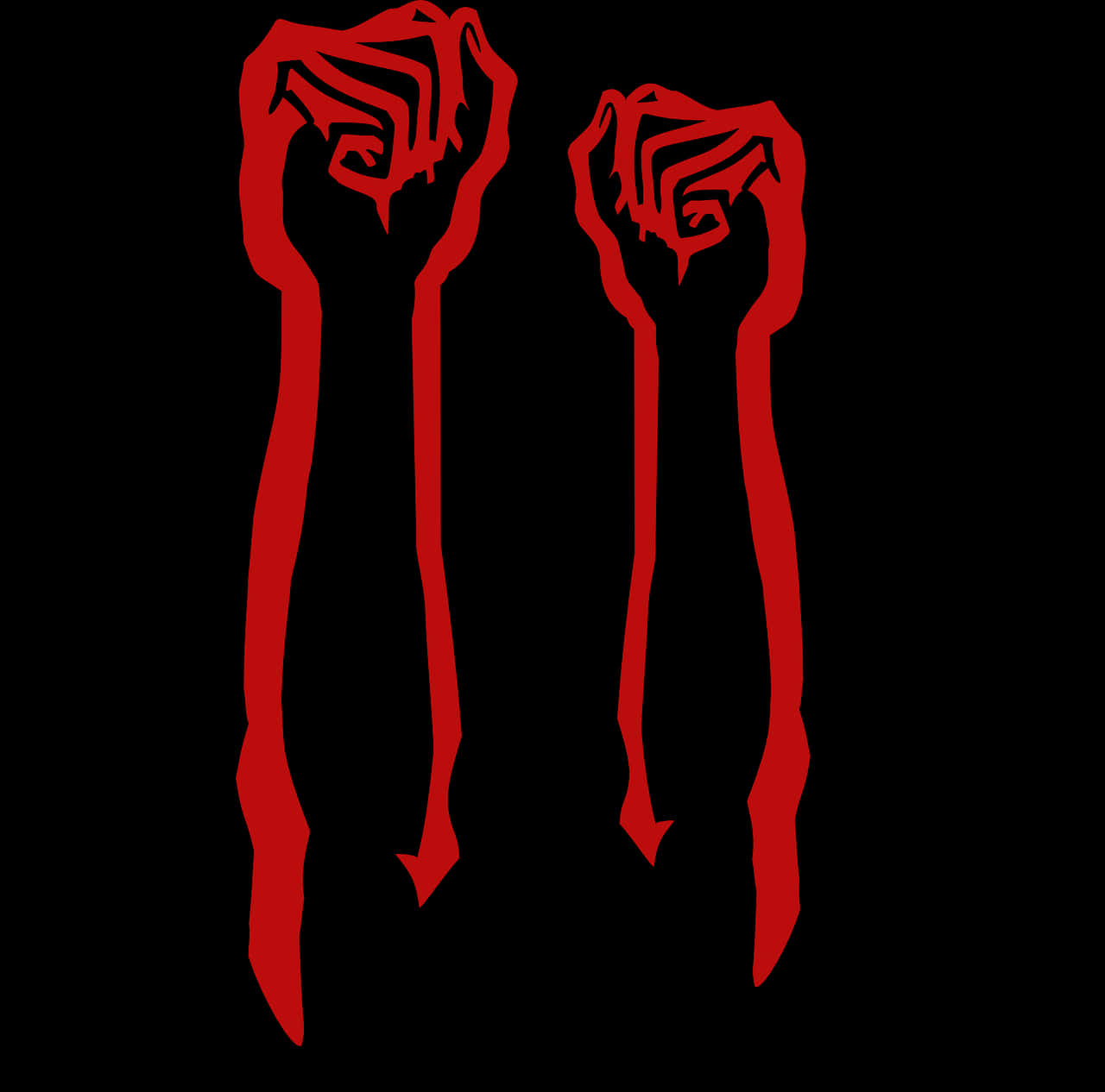 A Red And Black Hand Drawn With Black Background