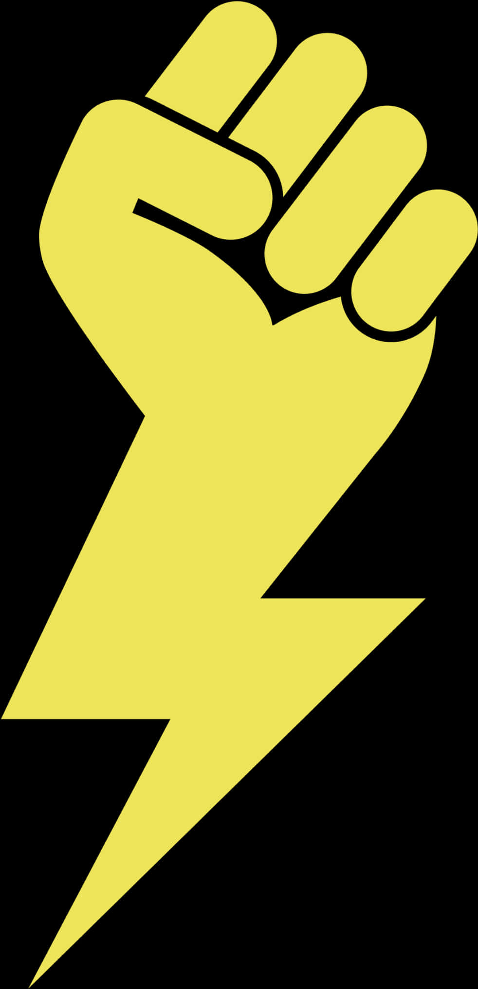 A Yellow Lightning Bolt With Black Background