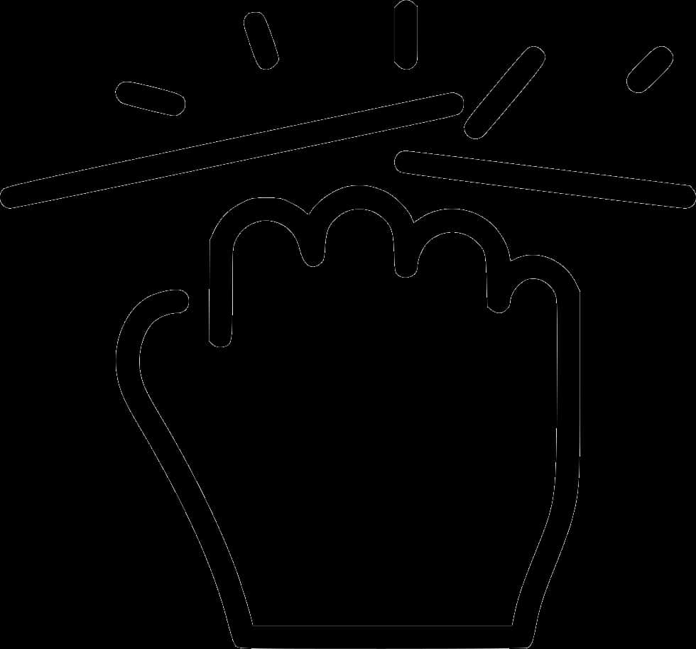 A Black And White Image Of A Hand