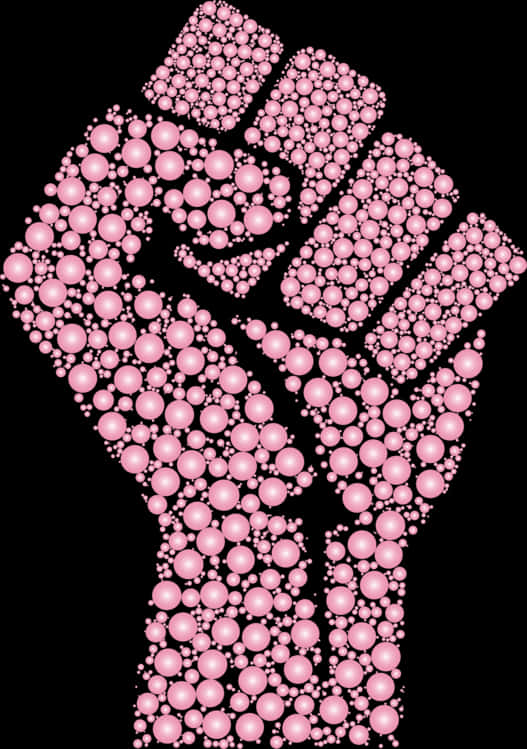 A Fist Made Of Pink Bubbles