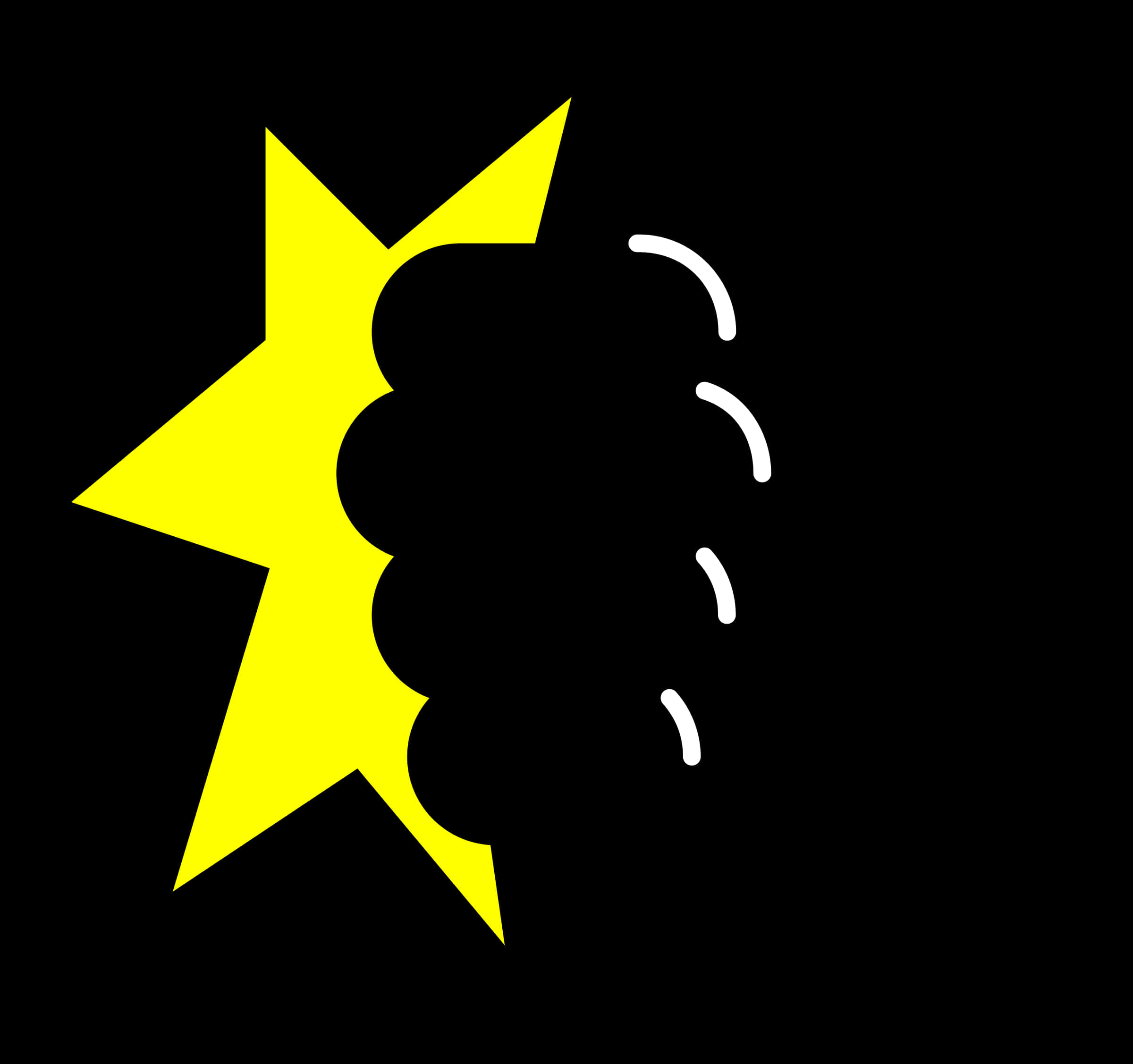 A Yellow And White Star With A Fist