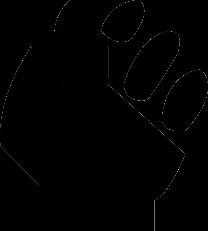 A Black Paw Print With A Black Background