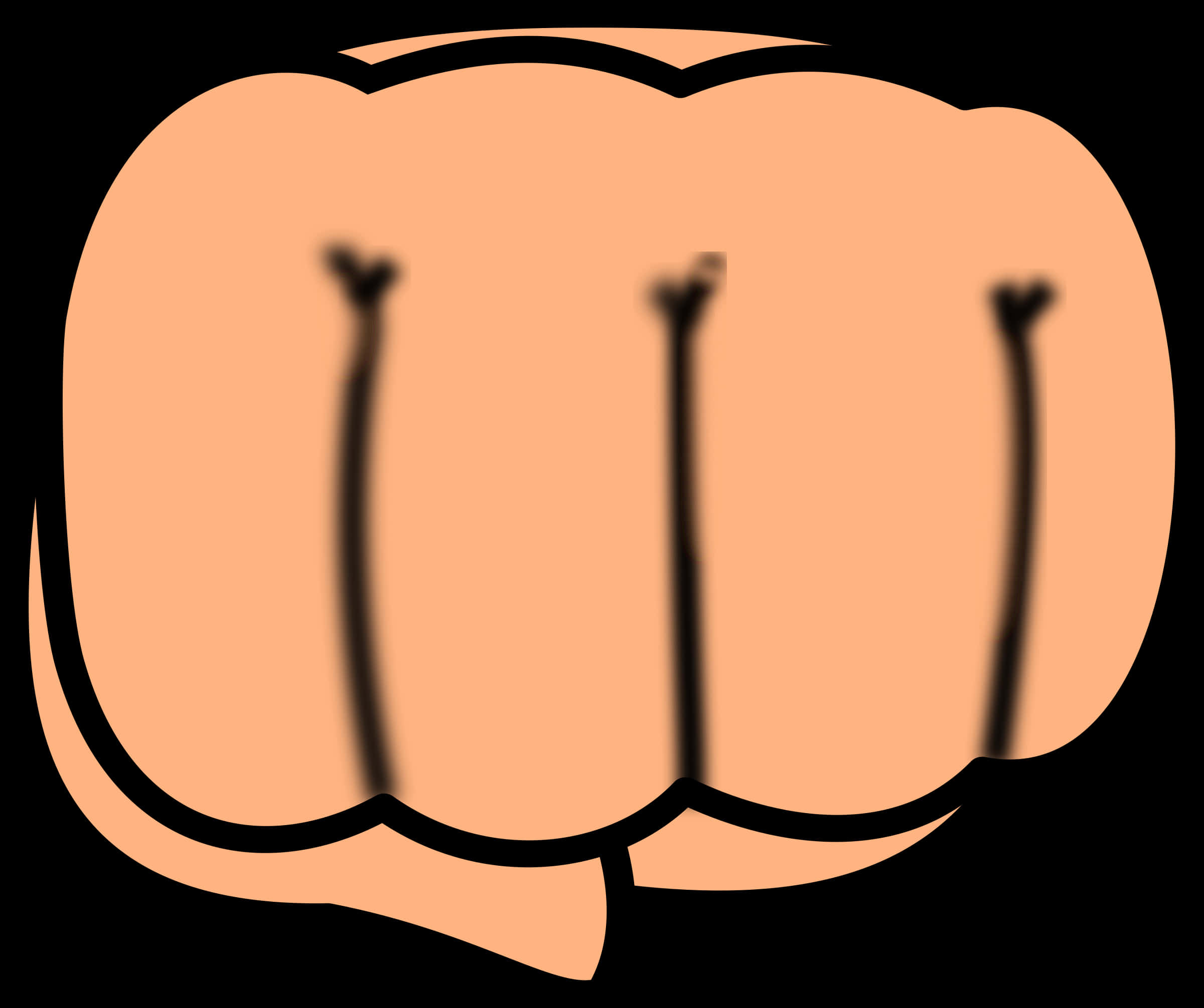 A Cartoon Fist With Black Background