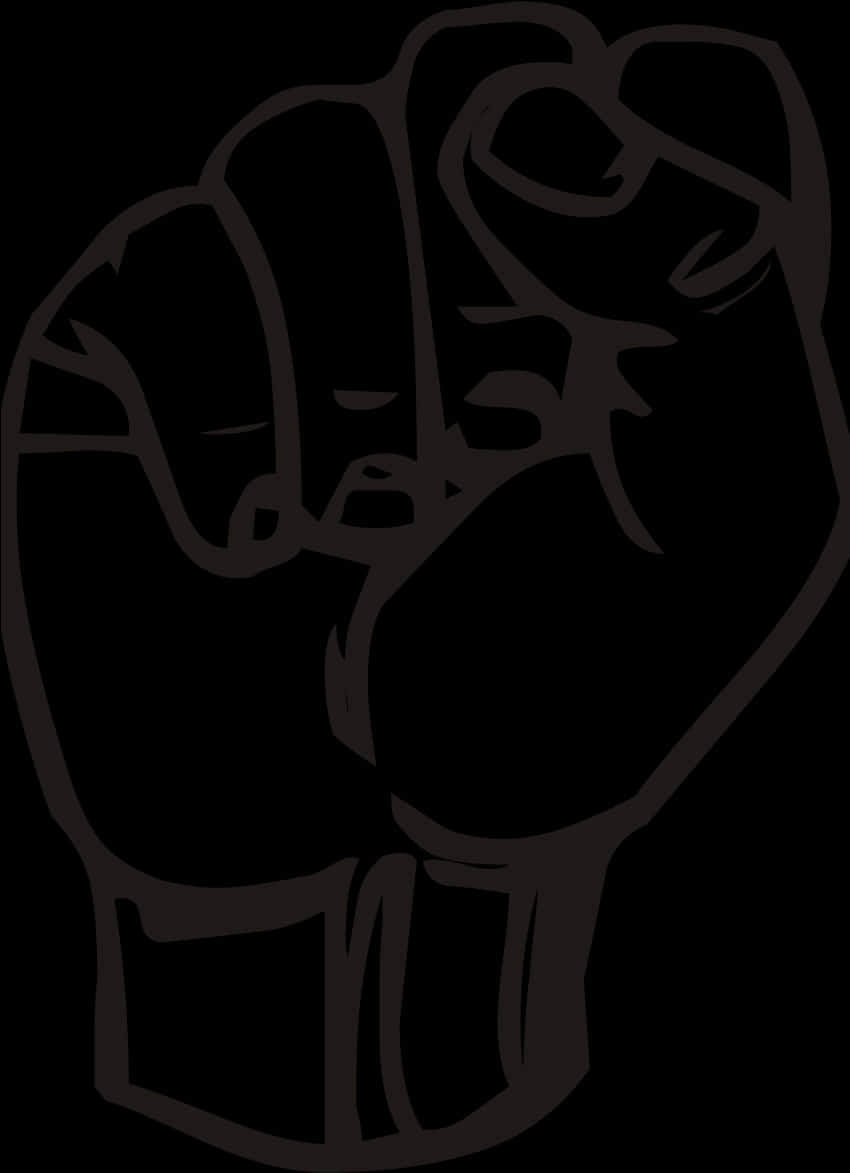 A Black Silhouette Of A Fist