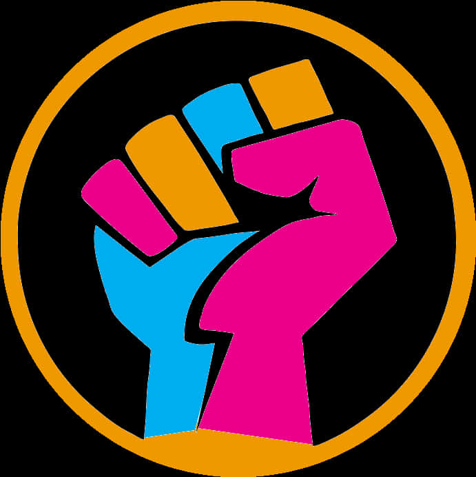 A Colorful Fist In A Circle