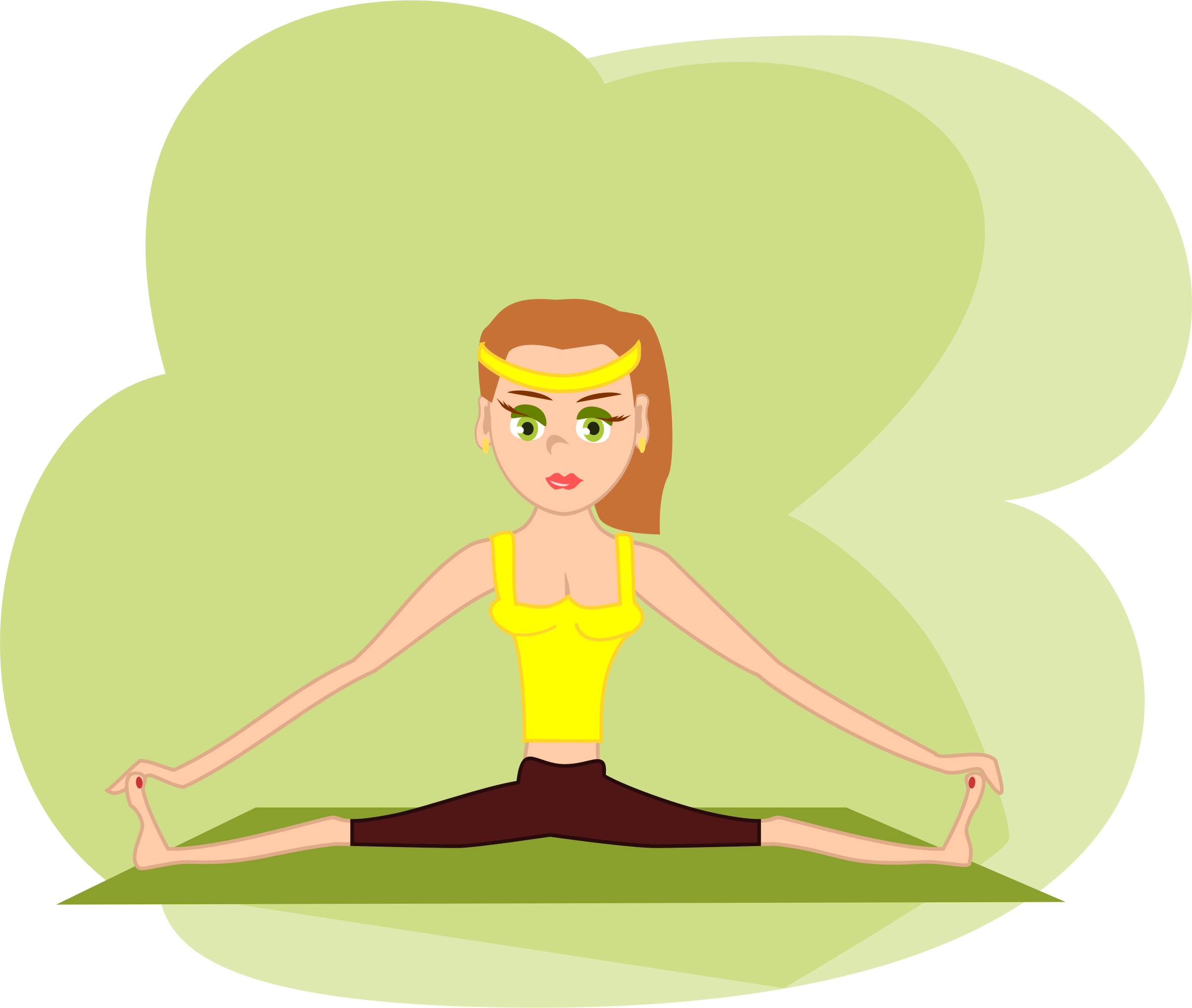 A Cartoon Of A Woman Doing Yoga