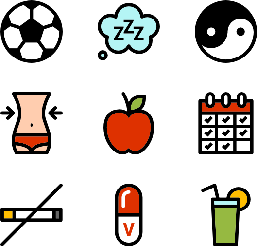 A Group Of Icons On A Black Background