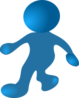 A Blue Figure With Arms Out