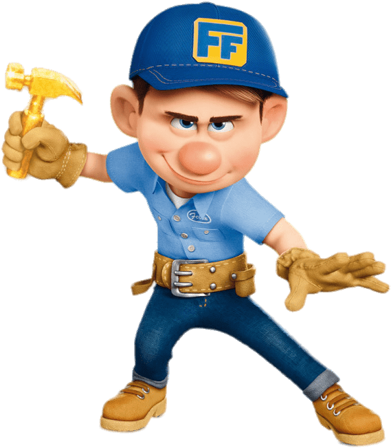 A Cartoon Character Holding A Hammer