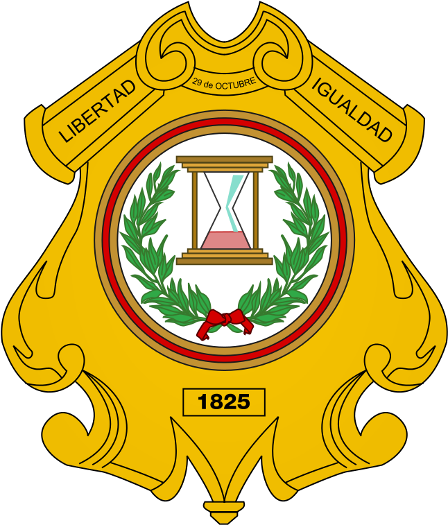 A Yellow Shield With A Red And Green Design