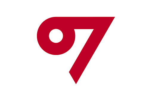 A Red Number With A White Circle