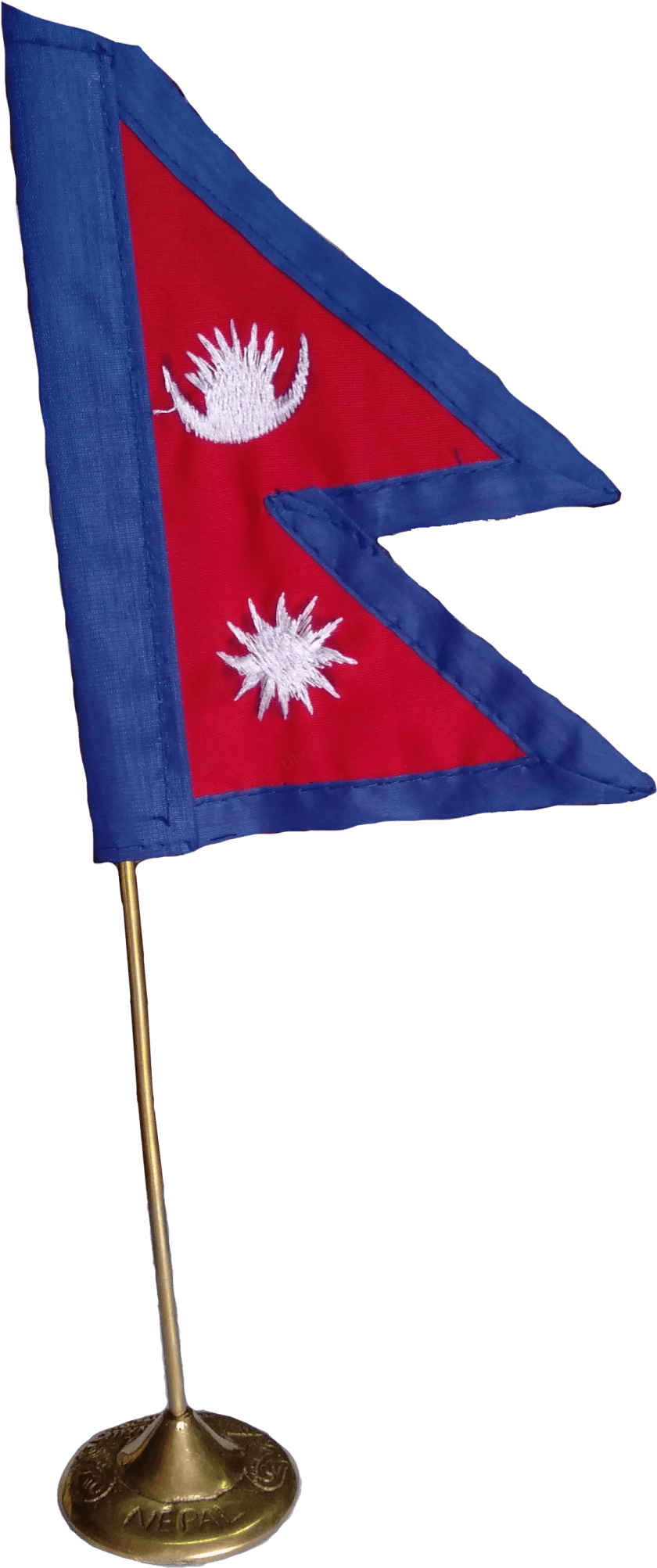A Red And Blue Flag With A White Star On It