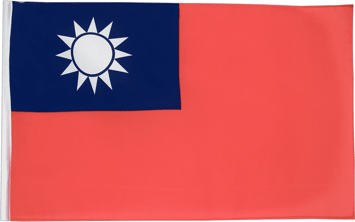 A Blue And White Flag With A White Sun On A Red Background