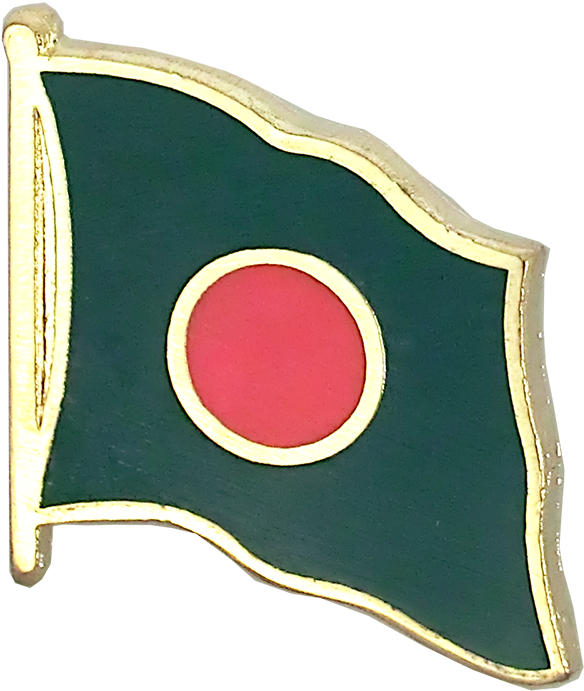 A Green And Red Flag Pin