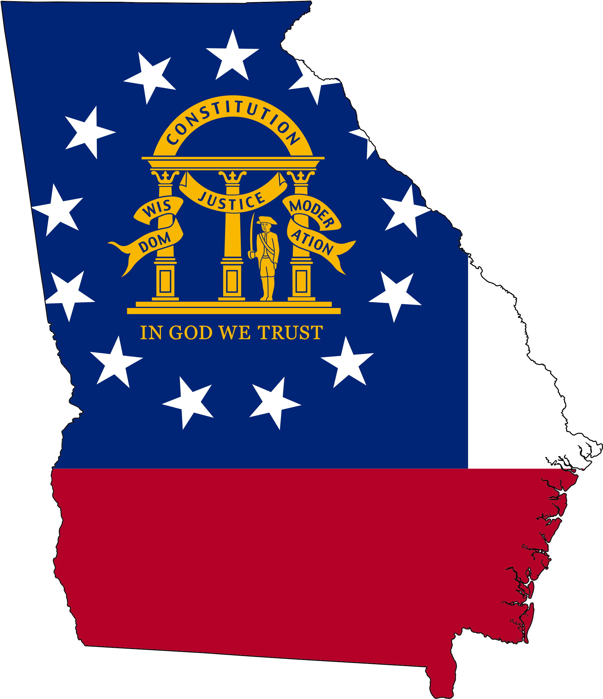 A Map Of A State With A Flag