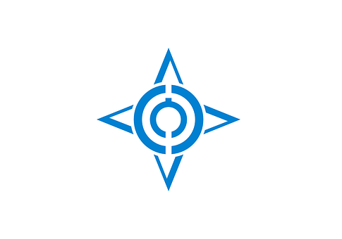 A Blue Logo With A Star And A Circle