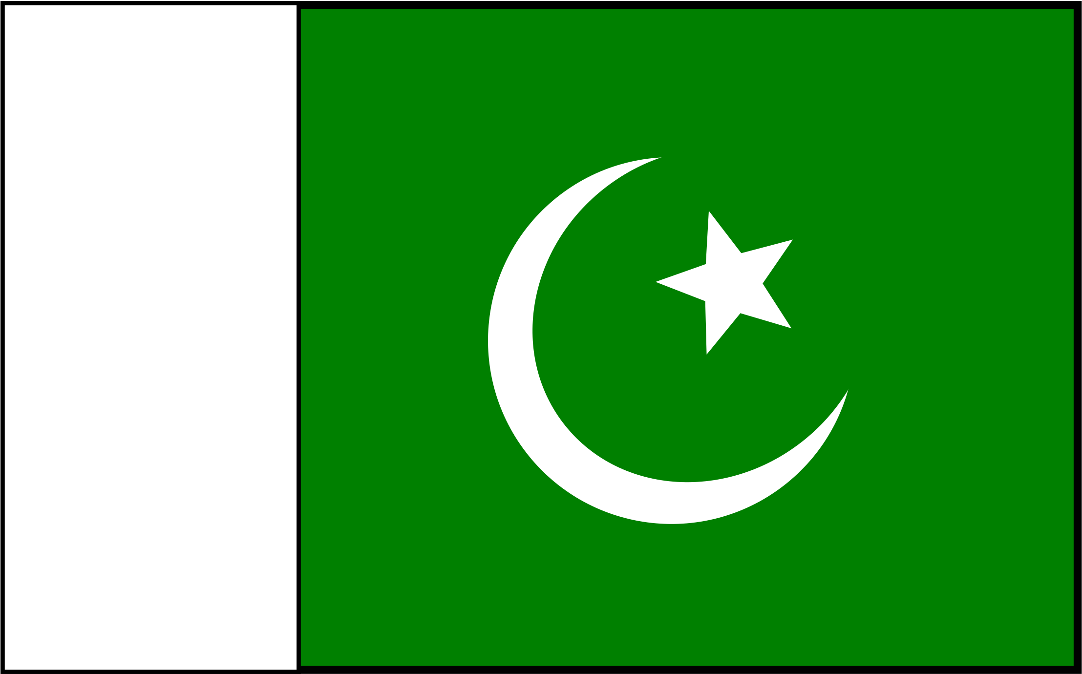 A Green And White Flag With A Crescent And A Star