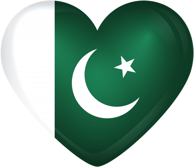 A Heart Shaped Flag With A White Crescent Moon And A Star