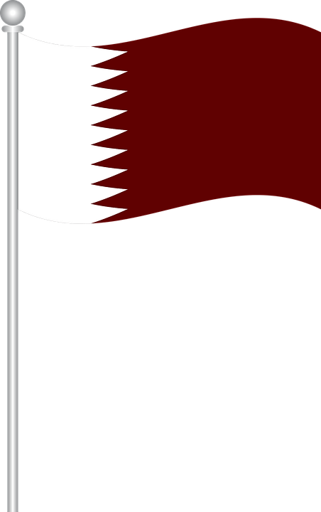 A Flag With A Red And Black Flag