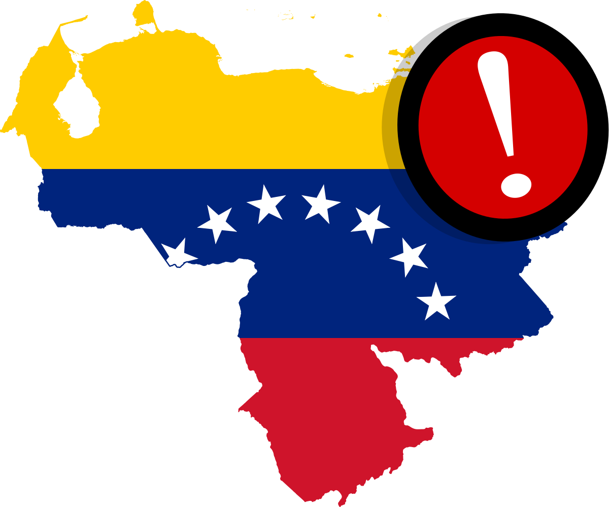 A Map Of Venezuela With A Red Blue And Yellow Flag