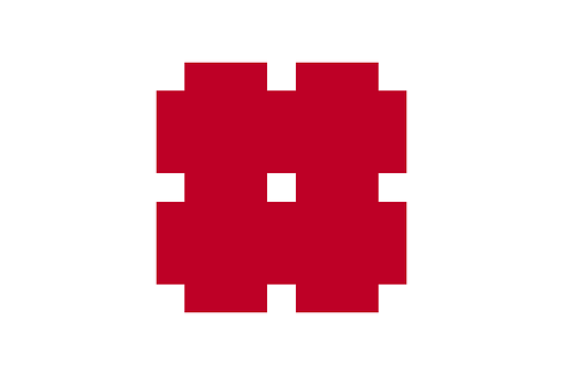 A Red And White Pixelated Logo
