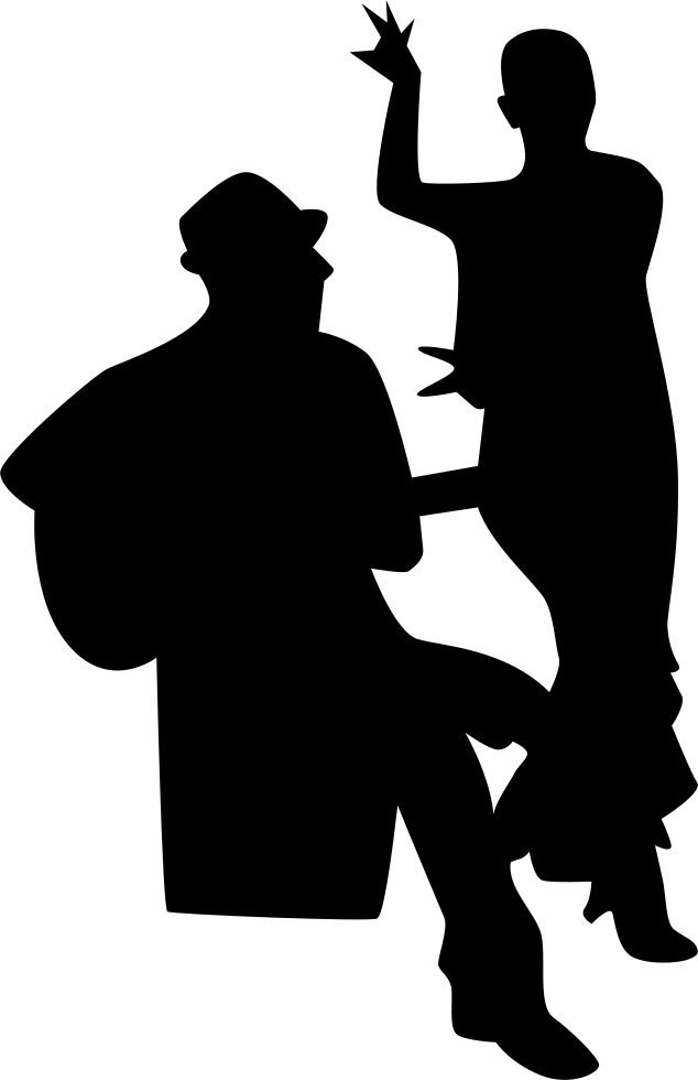 A Silhouette Of A Man Holding A Woman
