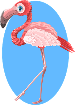 A Pink Flamingo With A Black Beak