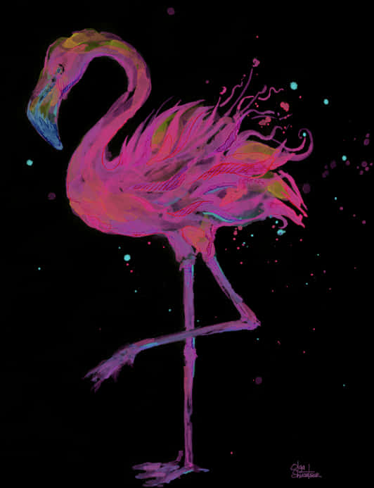 Flamingo Watercolor Painting, Hd Png Download