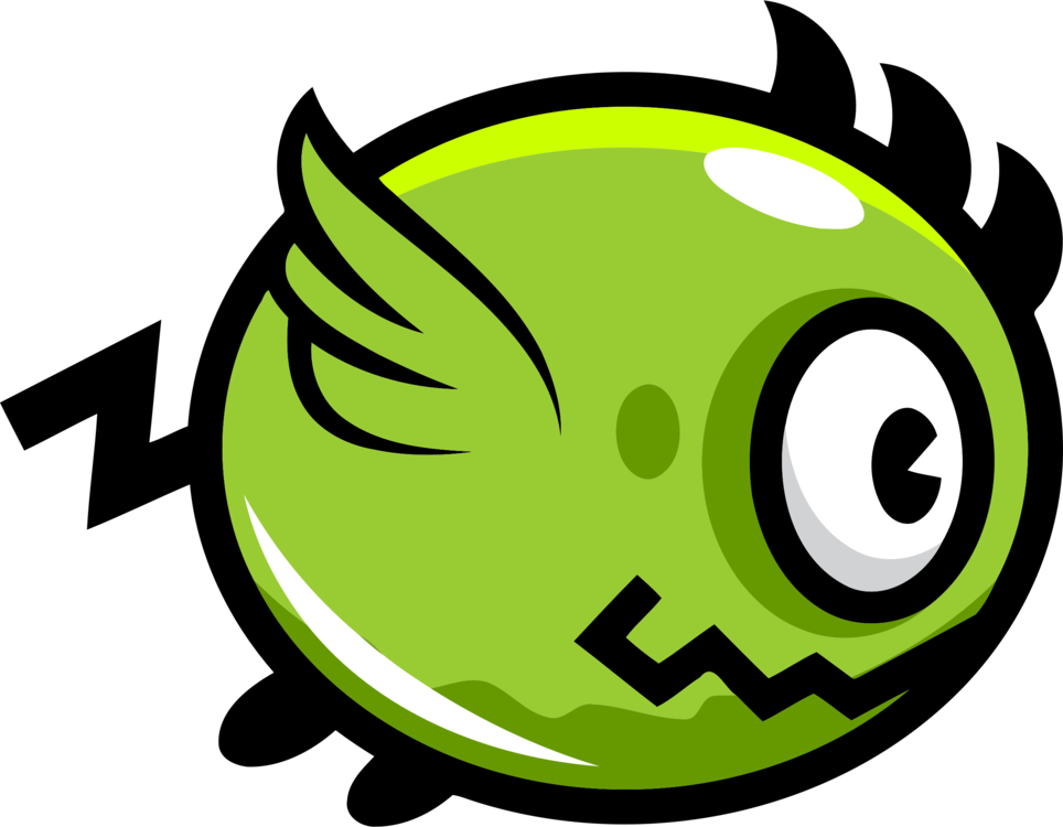 A Cartoon Green Monster With Wings
