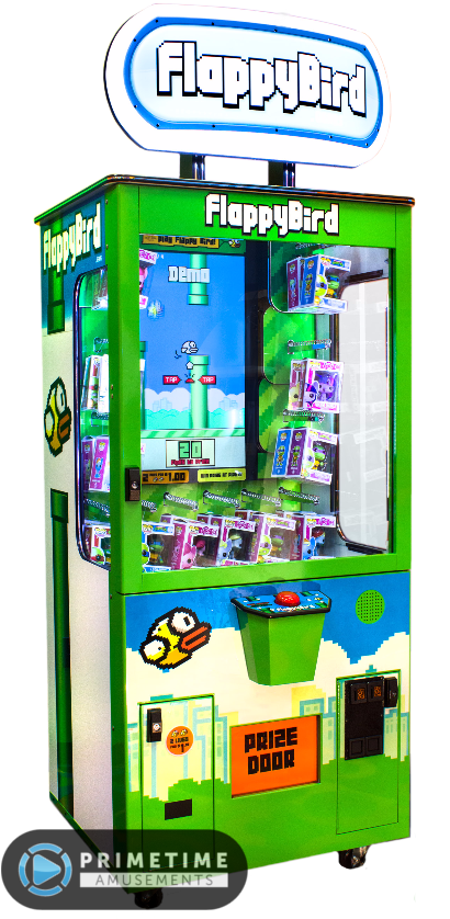 A Green And Blue Arcade Game Machine