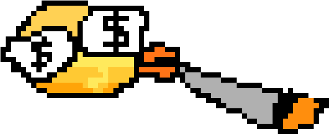 Pixel Art Of A Sword And A Yellow Cup