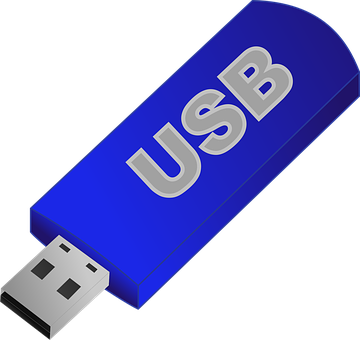 A Blue Usb Flash Drive
