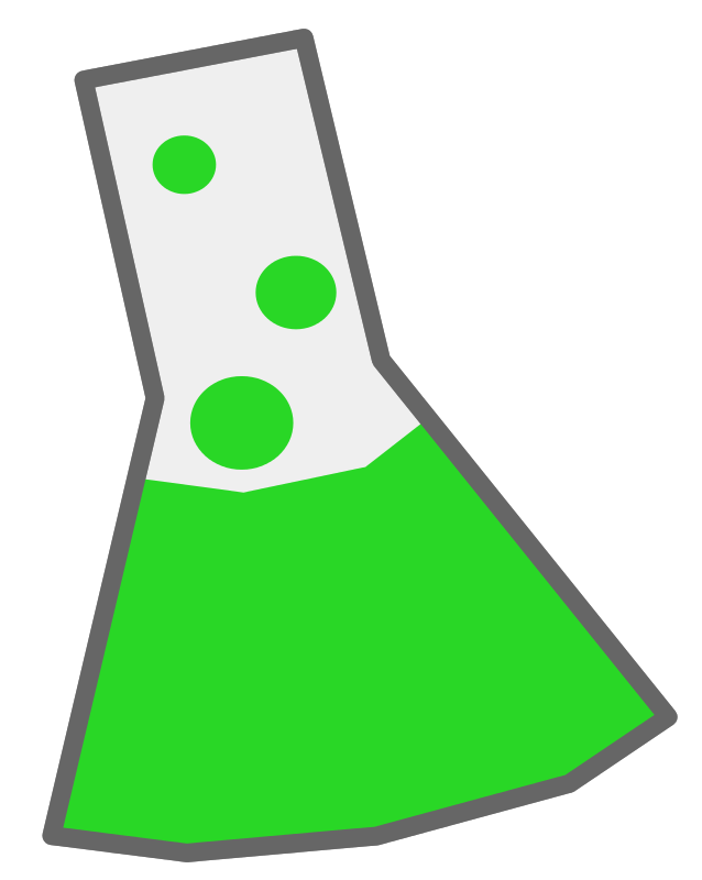 A Green And White Beaker With Green Dots