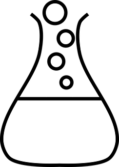 A Black And White Image Of A Flask