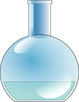 A Round Blue Bottle With A Blue Cap