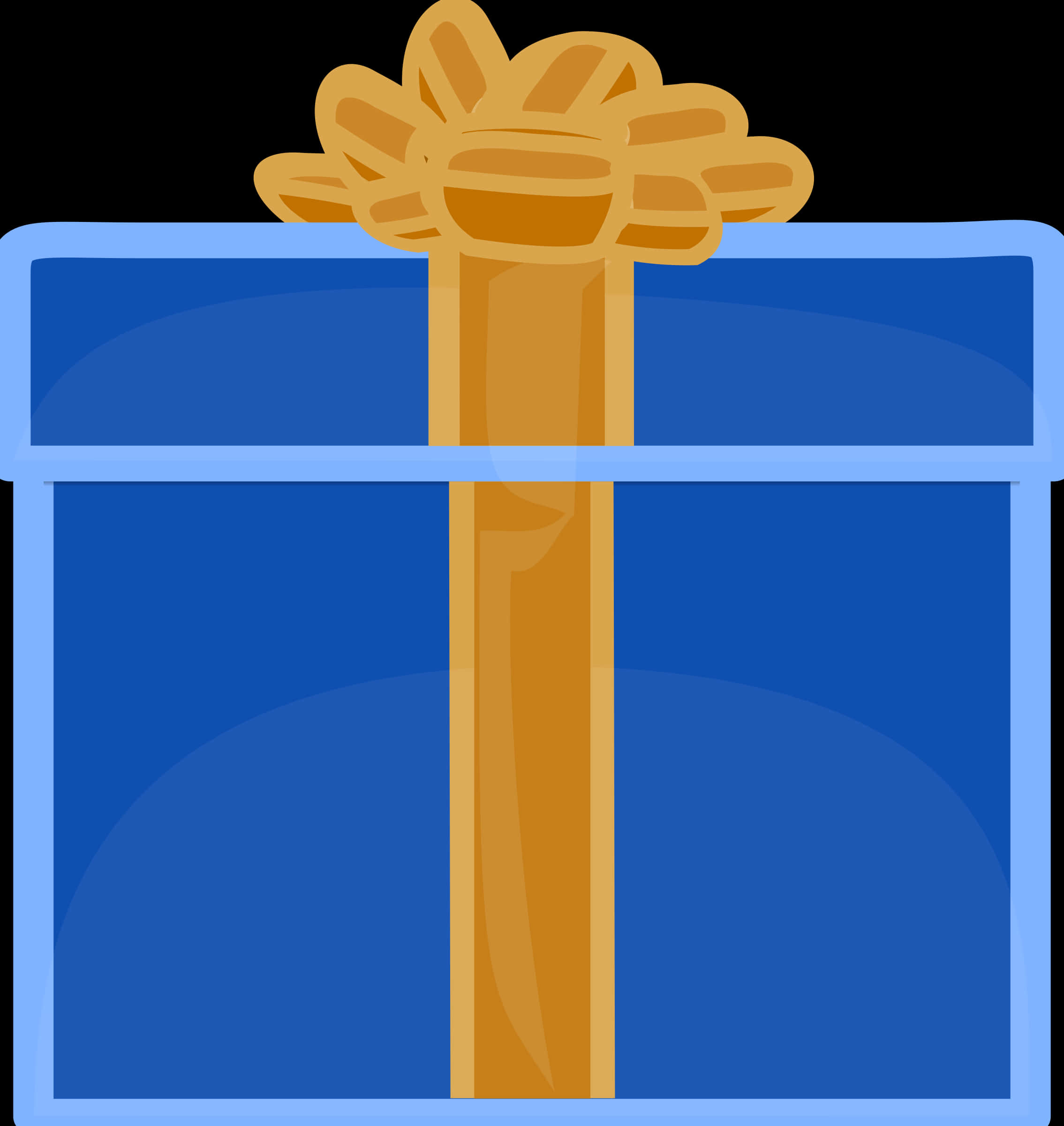 A Blue Box With A Gold Ribbon