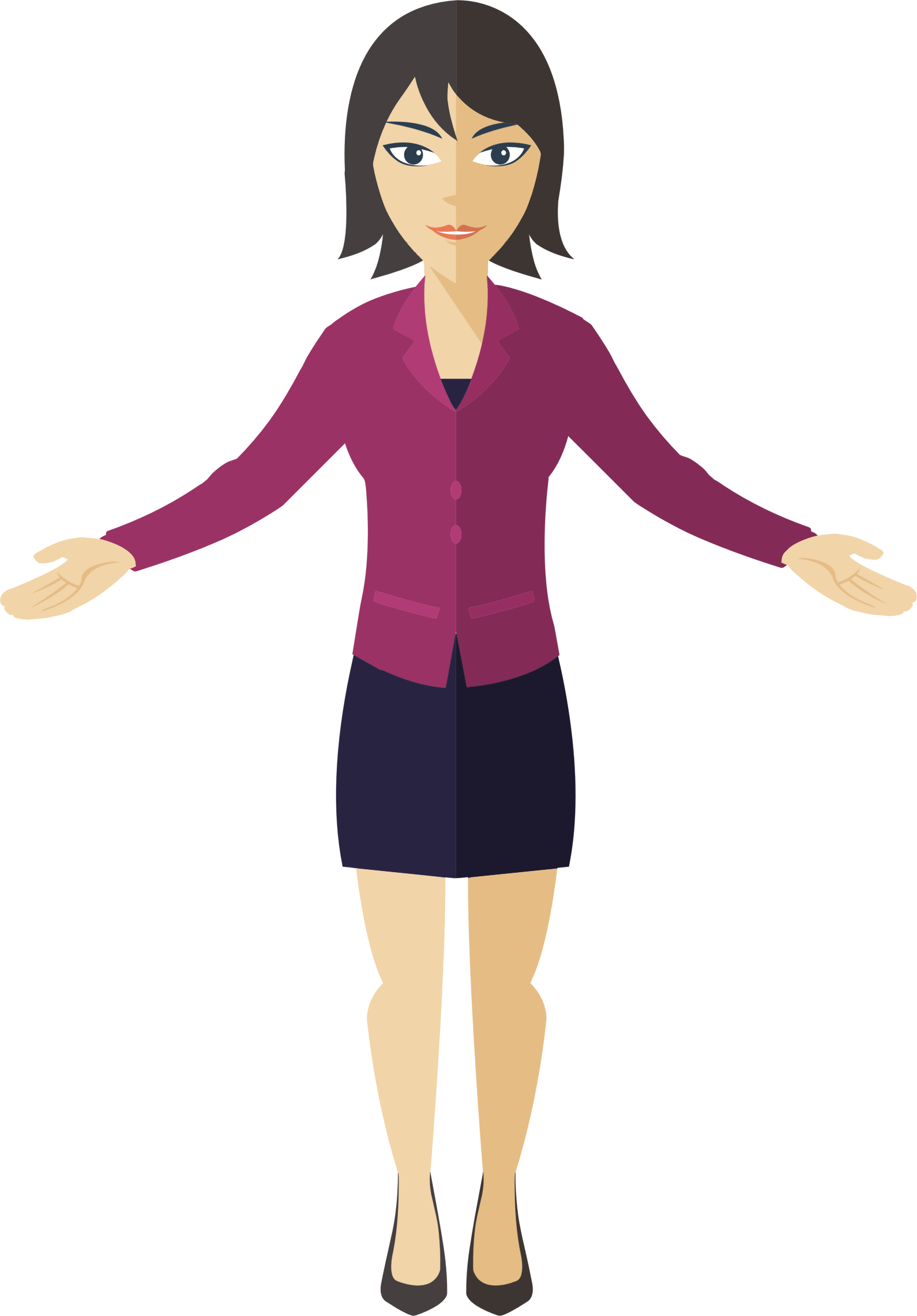 Flat Shaded Business Woman 4 Clip Arts - Business Woman Cartoon Png, Transparent Png
