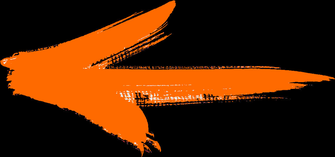An Orange Arrow With Black Background