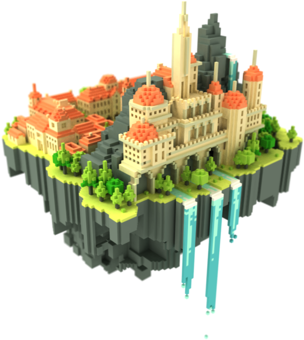 A Model Of A Castle On A Floating Island
