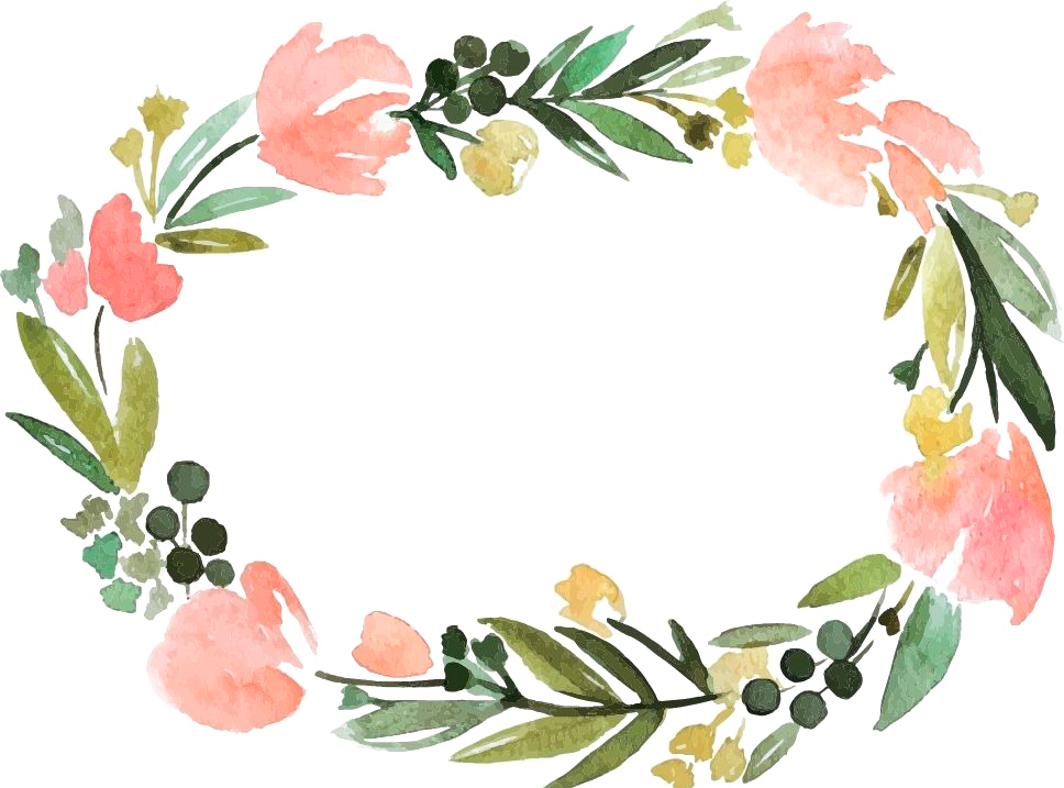 A Watercolor Floral Frame