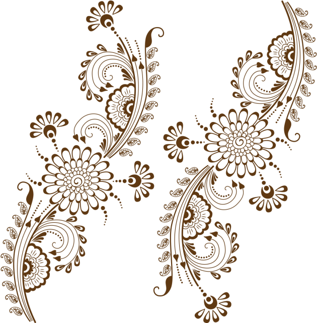 A Brown And Black Floral Design